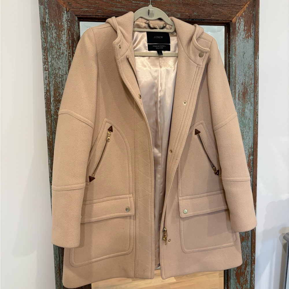 J. Crew Chateau Parka in Italian Stadium-Cloth - Cream -  Size 4